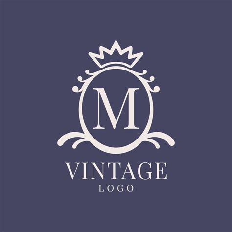 Letter M Vintage Logo Design For Classic Beauty Product Rustic Brand