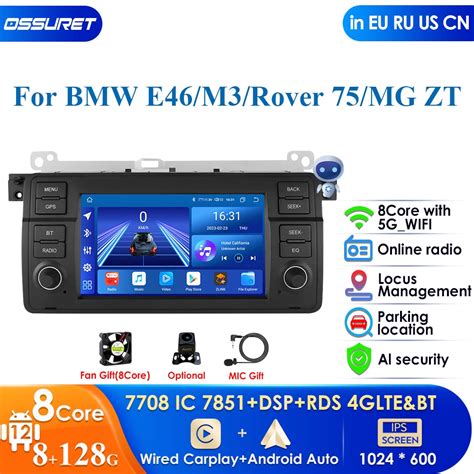 8gb Carplay 1 Din Android 12 Car Multimedia For Bmw E46 M3 318 320 325