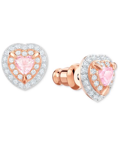 Lyst Swarovski One Crystal Stud Earrings In Pink