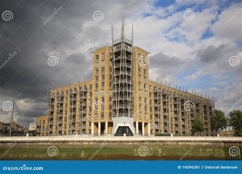 View of Contemporary Riverside Flats Stock Image - Image of striking ...