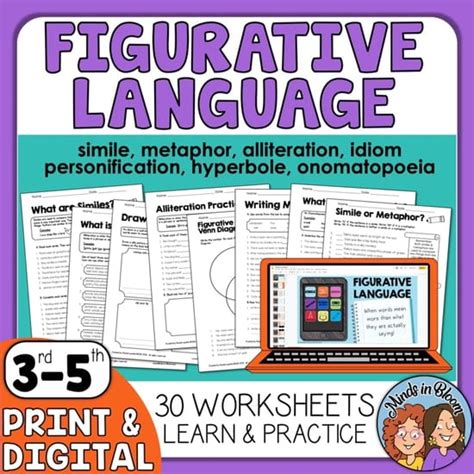 Figurative Language Worksheets And Google Slides Idiom Simile