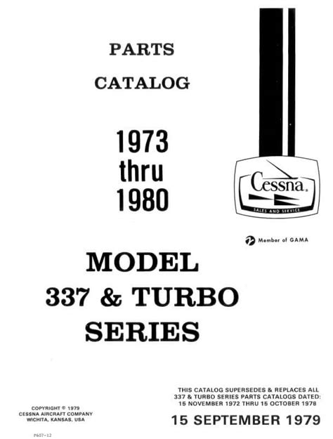 Cessna Model Turbo Series Illustrated Parts Catalog Thru