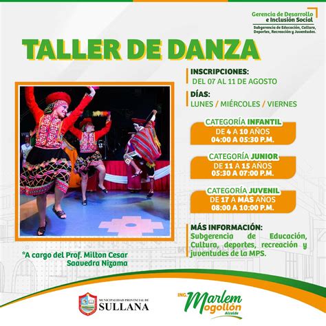 Inscripciones Abiertas Para Taller De Danza Campañas Municipalidad