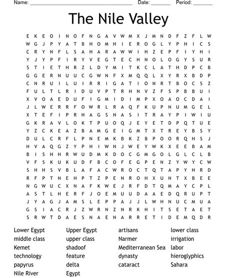 The Nile Valley Word Search Wordmint