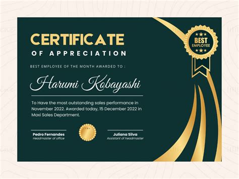 Best employee certificate vector template