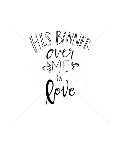 His Banner Over Me is Love Love Bible Print Sunday School - Etsy