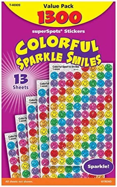 Colorful Sparkle Smiles Stickers Value Pack (1300 Stickers) - Walmart.com