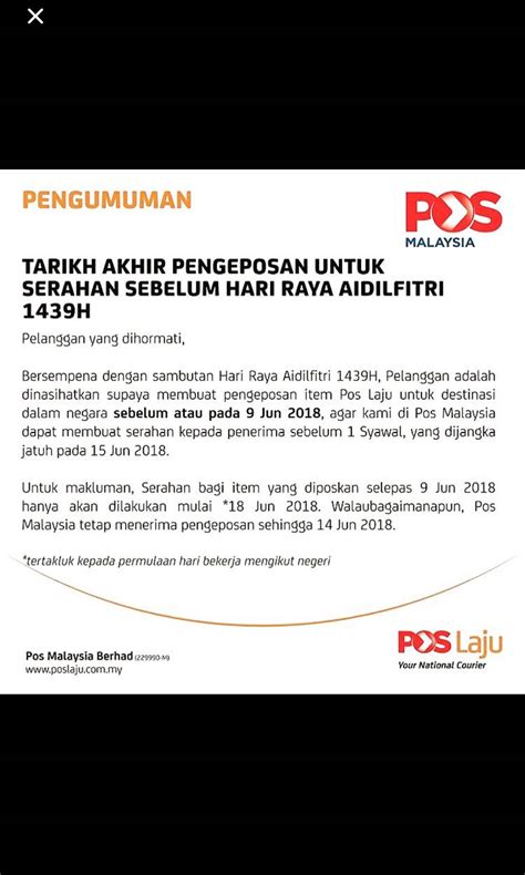 Tarikh Akhir Poslaju Services Others On Carousell