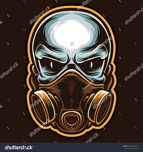 Skull Mask Logo Vector เวกเตอร์สต็อก ปลอดค่าลิขสิทธิ์ 1383379415