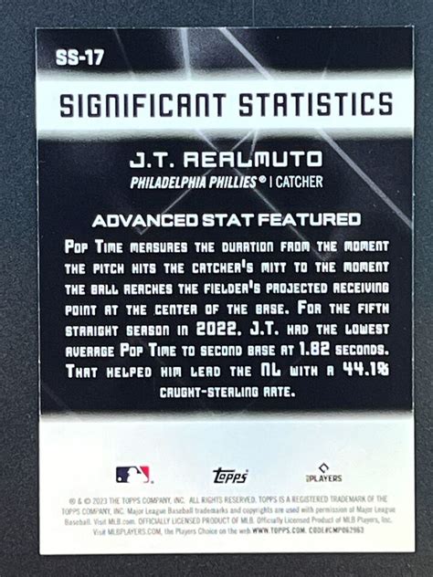 Jt Realmuto Topps Series Significant Statistics Ss Phillies