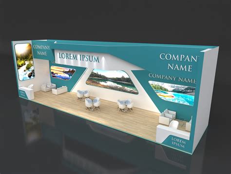 Booth Exhibition Stand Stall X M Height Cm Side Open D Model