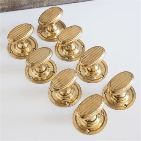 Set Of 1920s Brass Oval Door Knobs LASSCO England S Prime Resource