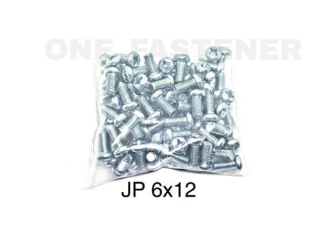 Jual Isi 100 Pcs Baut Obeng JP M6x12 Putih Kunci 10 Kembang Plus 6x12