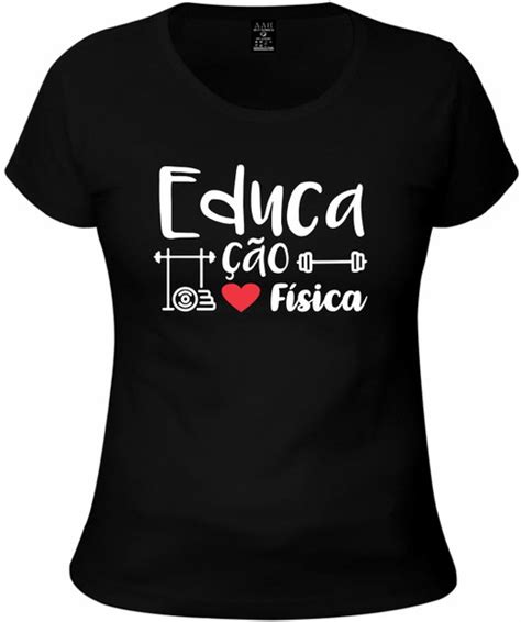 Camiseta Preta Educação Física Curso Profissão Elo7