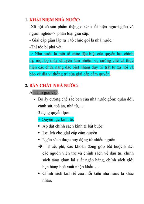 KHAI NIEM VA DAC Trung NHA NUOC 1 KHÁI NIỆM NHÀ NƯỚC Xã hội có sản