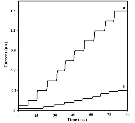 A Chronoamperometric Current Response Of Electrode A MWCNT SH Au IL