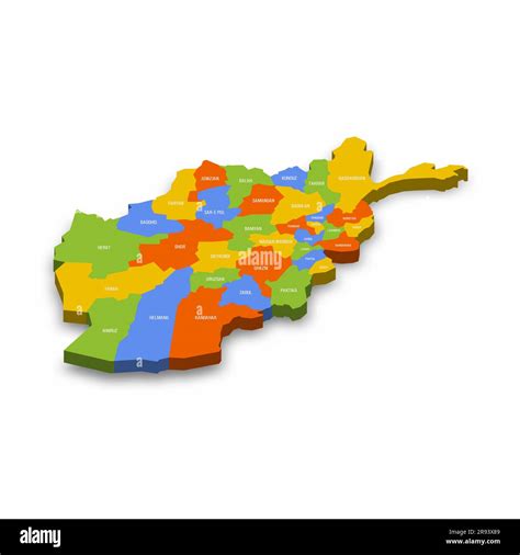 Afghanistan political map of administrative divisions - provinces ...