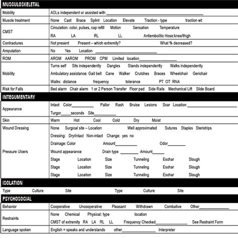 Head To Toe Assessment Checklist Nurse Practitioner Wordtere