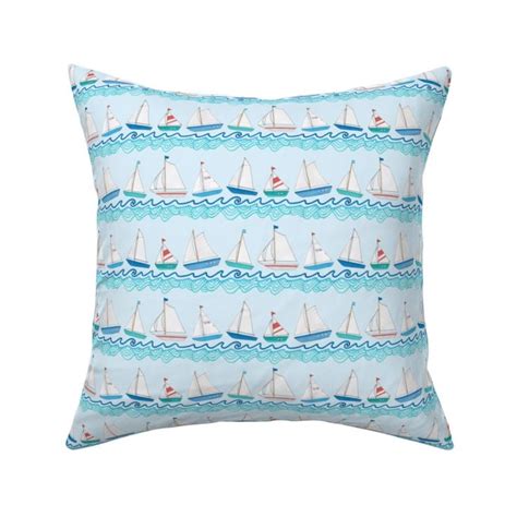 Sailing Boats Square Throw Pillow Cover Spoonflower Square Throw