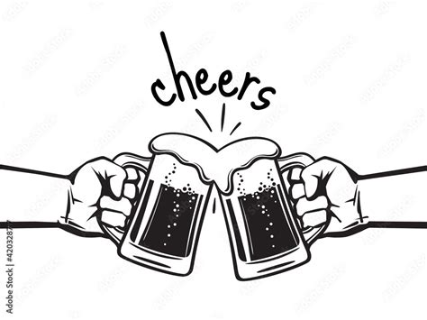 Beer Mug Cheers Clipart Black And White