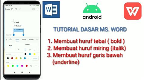 Cara Membuat Huruf Bold Italic Dan Underline Di WPS Office YouTube