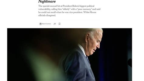 La M Moire De Joe Biden Un Cauchemar Politique Dans La Presse