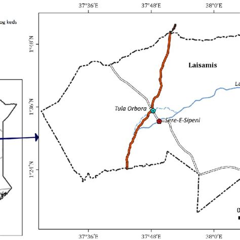 A Map Of Kenya Showing The Study Sites In Laisamis Marsabit County