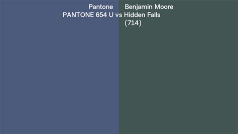 Pantone 654 U Vs Benjamin Moore Hidden Falls 714 Side By Side Comparison