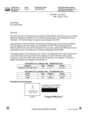 Fillable Online Fs Usda Annual Operating Instructions West Side Flat