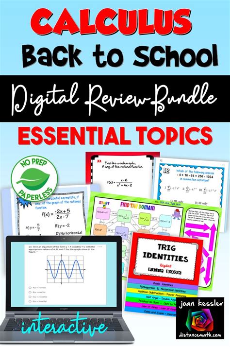 Calculus Back To School Digital Review Bundle Plus Printables