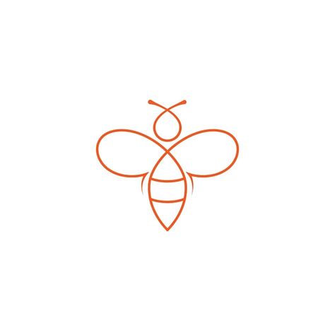 Dise O De Logotipo De L Nea De Abeja Simple Vector Premium