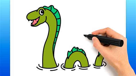 How To Draw The Loch Ness Monster Easy Drawing Tutorial Youtube