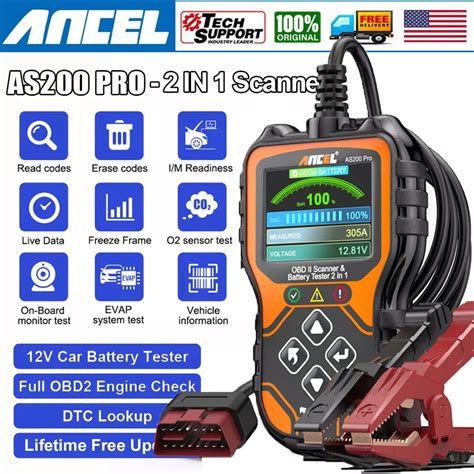 Ancel As Pro In Obd Scanner Battery Tester Check Engine Code