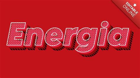 Energia Pop Art Rojo 3d Efecto Generador De Efectos De Texto