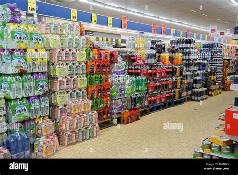 Soft Drinks Department Of A Lidl Supermarket Stock Photo Alamy