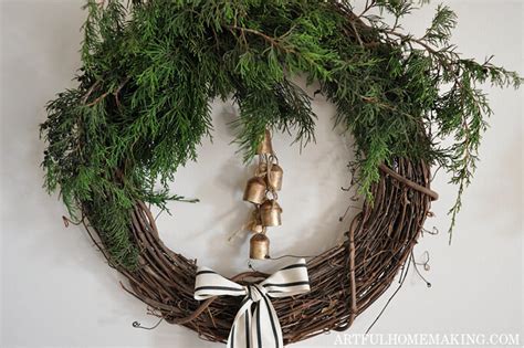 Diy Christmas Wreath With Bells Artful Homemaking