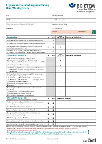 Checklisten Zur Gef Hrdungsbeurteilung Praxisgerechte L Sungen