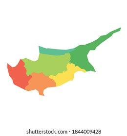 Cyprus Political Map Administrative Divisions Districts Stock Vector (Royalty Free) 2261319211 ...