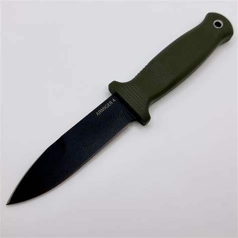 Demko Knives Armiger 4 Fixed Blade Black Spear 80crv2 And Od Tpr Handle