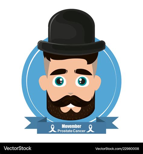 Movember Prostate Cancer Royalty Free Vector Image