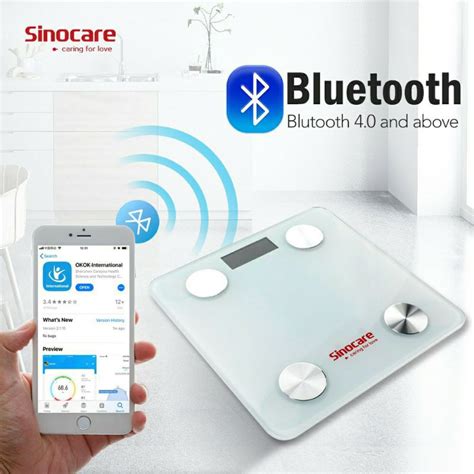 Sinocare Multi Language Digital Smart Fat Measure Body Weight Scale