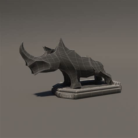 rhinoceros rhino statue 3d model