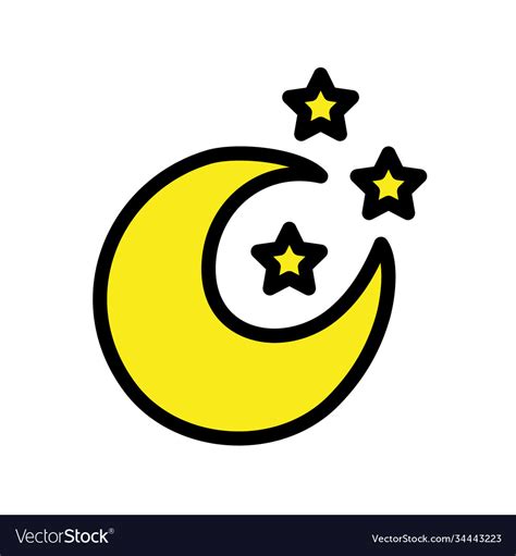 Moon And Stars Pop Art Style Icon Royalty Free Vector Image