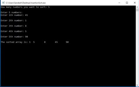 C Program To Implement Insertion Sort The Pro Notes