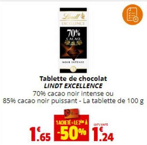 Promo Tablette De Chocolat Pralin Noisettes Lindt Les Grandes Chez E