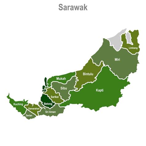 Premium Vector Sarawak Map