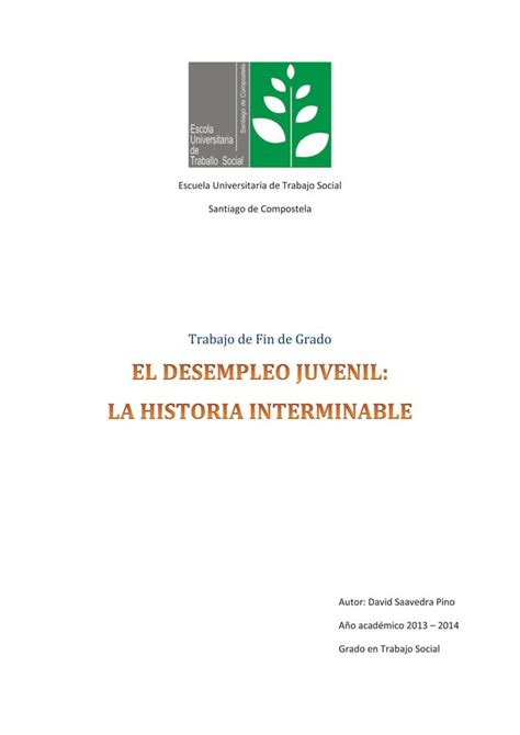 Trabajo De Fin De Grado Desempleo Juvenil La Historia Interminable