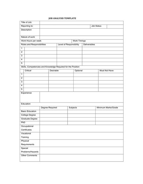 Job Safety Analysis Template - download free documents for PDF, Word ...