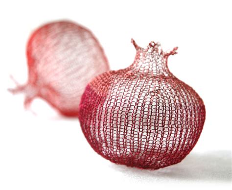 Wire Crochet Pomegranate Made In The Isk Technique Unique Home Decor Piece Fun To Make Domestika