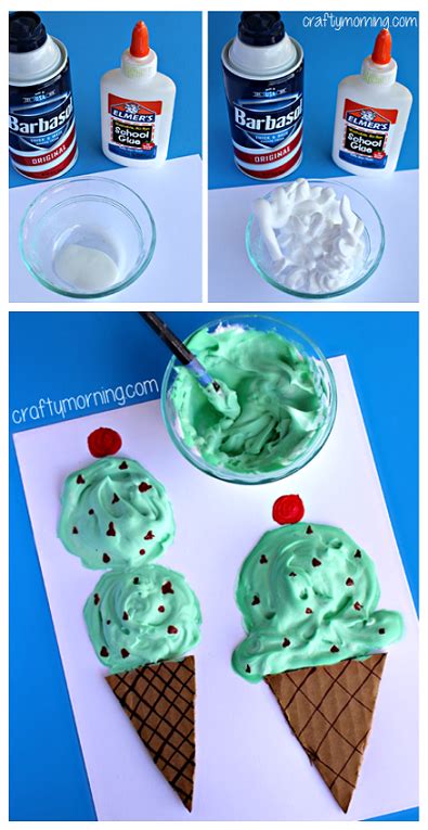 Puffy Paint Ice Cream Cone Craft For Kids Crafty Morning Ice Cream